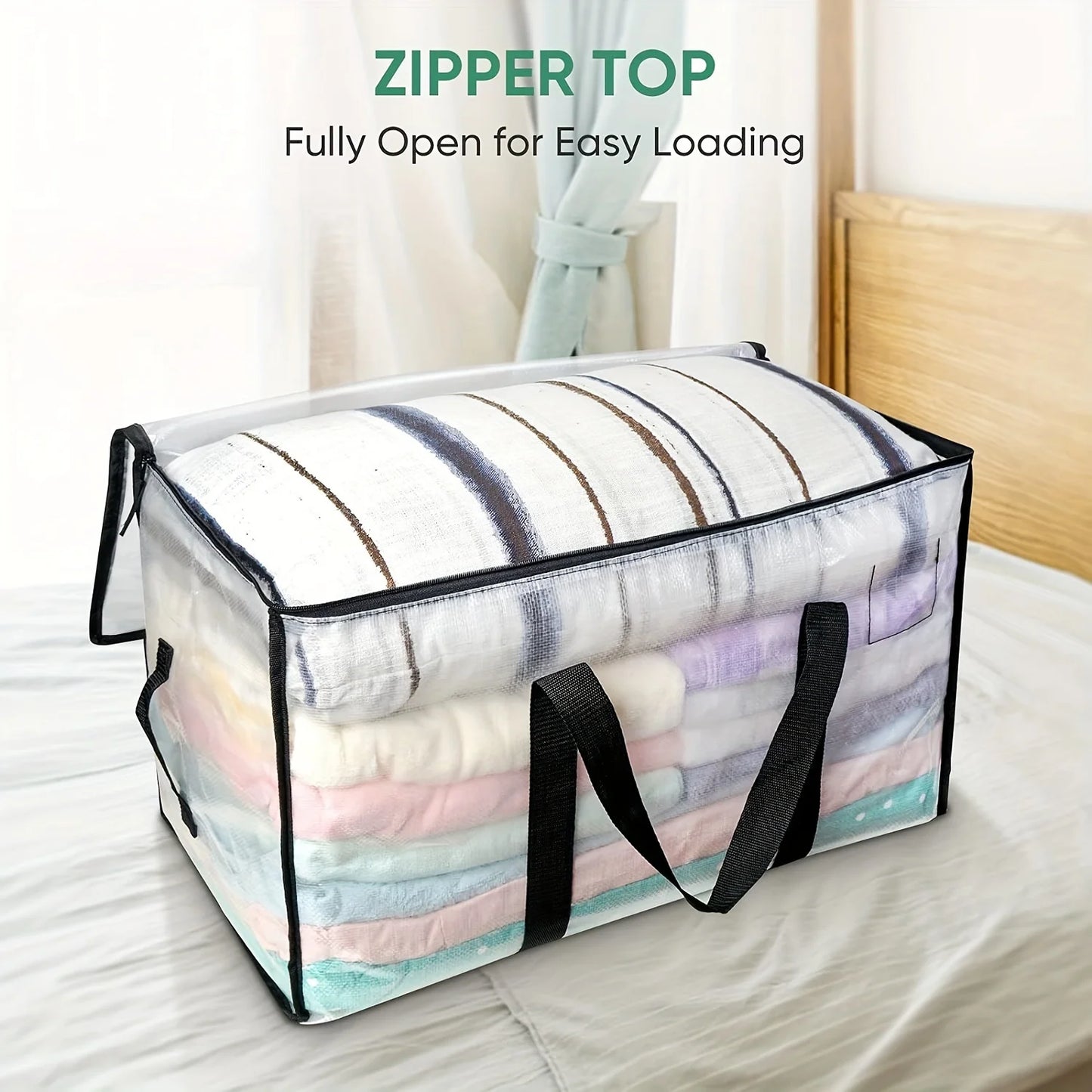 Large Capacity Storage Bag, Transparent and Visible, Clothes, Blankets, Handbags, Used for Moving Supplies, Various Items