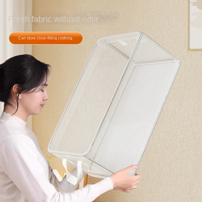 1 Pc Transparent PVC Solid Steel Frame Storage Box,waterproof,underwear Storage Basket,suitable for Home and Dormitory Use