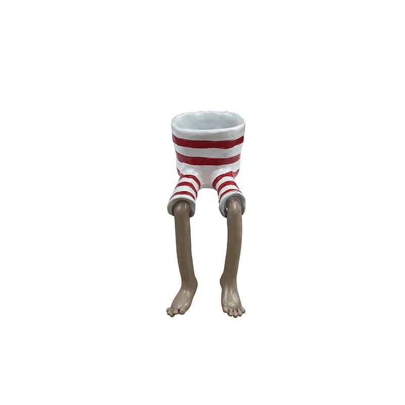 1 Pcs Funny Dangling Legs Ceramic Planter Pot home and shelf Decor