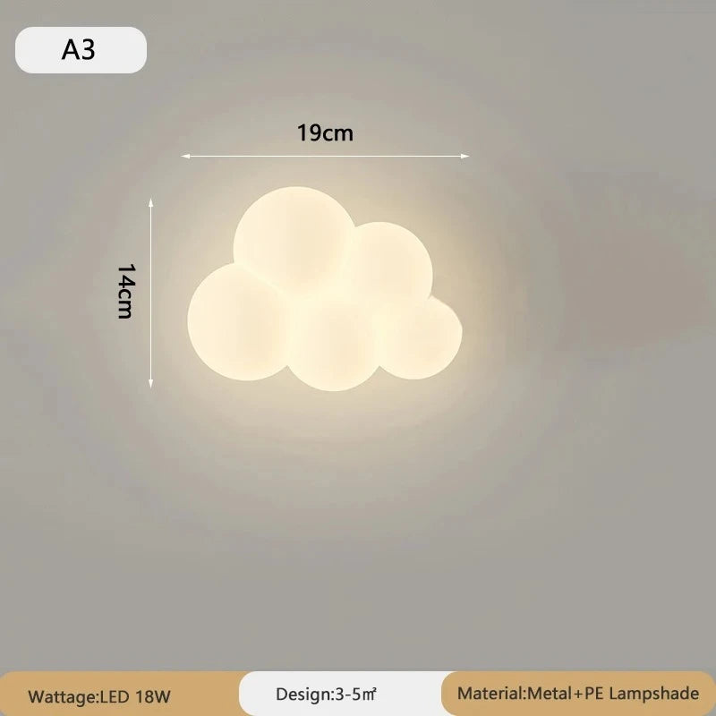 JIANKEXING New Cloud Wall Lamps Cream Style Cartoon Bedroom Bedhead Eye Protection Study Children's Room Warm Lighting Fixtures