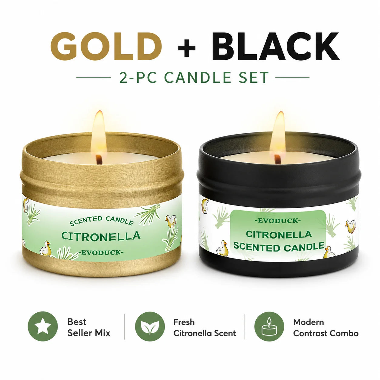 Citronella Candle Outdoor, Fresh Lemongrass Scented Candle for Backyard Patio Garden BBQ Picnic Camping Summer Party Home Decor