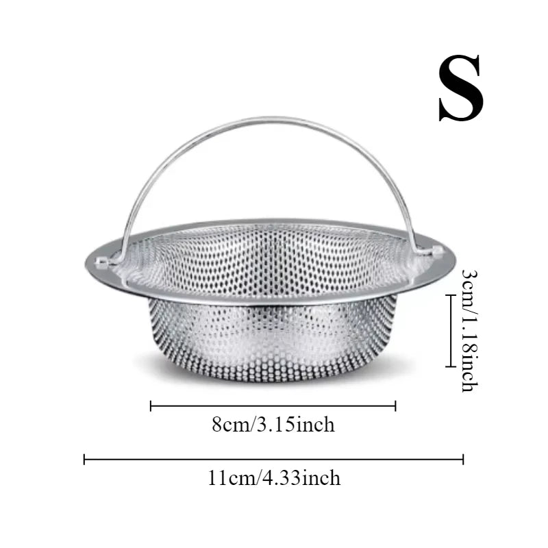 Stainless Steel Bathtub Hair Catcher Stopper Shower Drain Hole Filter Trap Kitchen Metal Sink Strainer Floor Drain
