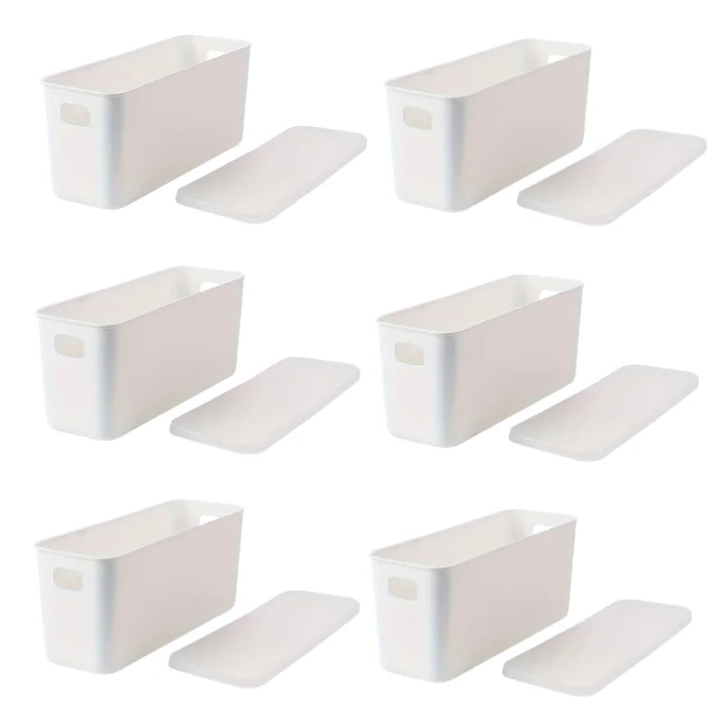 Rectangular Plastic Storage Basket with Cover, Ideal for Tidying Underwear and Small Clothing Items in Drawers