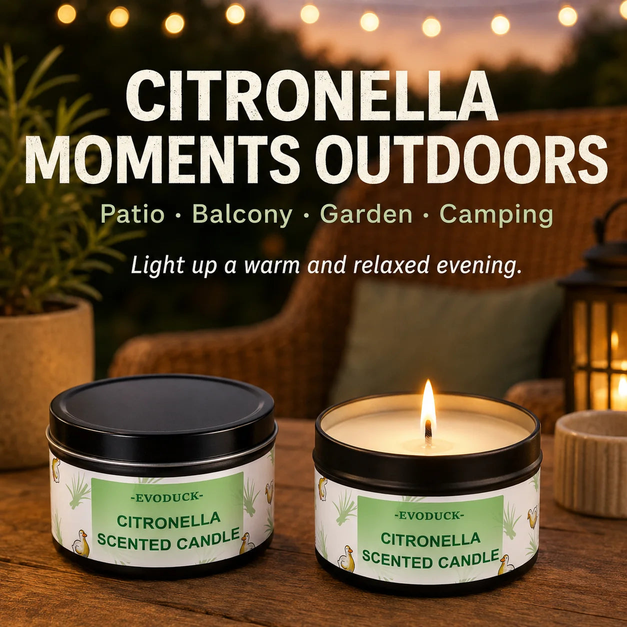 Citronella Candle Outdoor, Fresh Lemongrass Scented Candle for Backyard Patio Garden BBQ Picnic Camping Summer Party Home Decor
