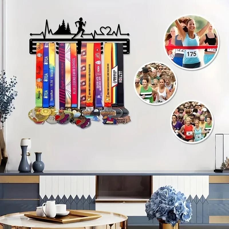 1pc Bohemian Style Metal Medal Hanging Rack, Marathon Runner Display for Medals & Hats, Home Decor for Living Room, Kitchen, Of