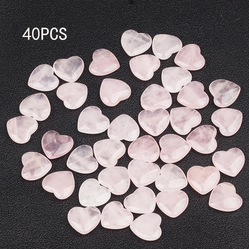 15/30/50PCS 20MM Heart Shape Stone Crystal Rose Quartz Love Healing Stones Irregular Mineral Gravel Specimen Home Garden Decor