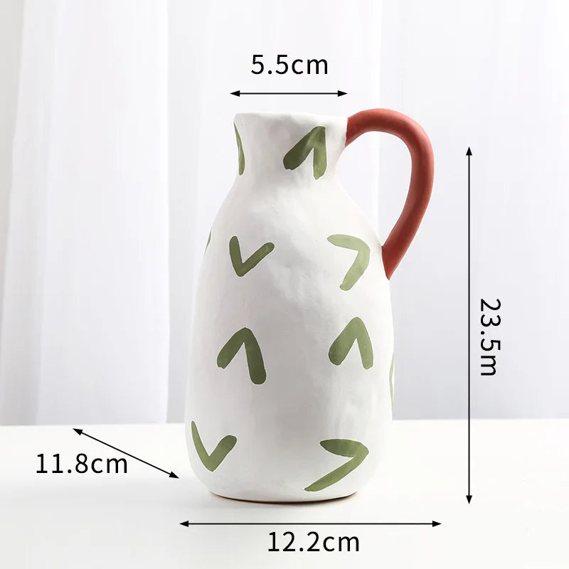 Ceramic Vase Ornaments Foyer Decoration Art Flower Arrangement Nordic Home Desktop Craftts Dry