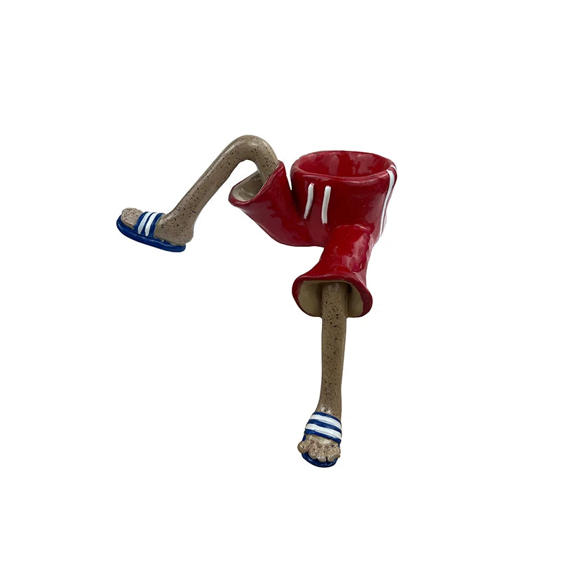 1 Pcs Funny Dangling Legs Ceramic Planter Pot home and shelf Decor