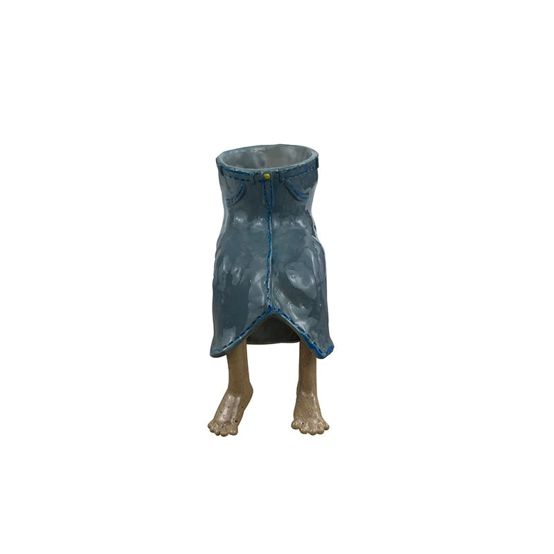 1 Pcs Funny Dangling Legs Ceramic Planter Pot home and shelf Decor