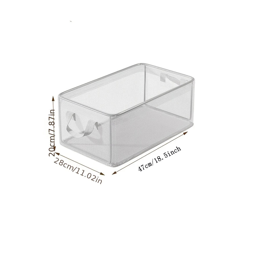 1 Pc Transparent PVC Solid Steel Frame Storage Box,waterproof,underwear Storage Basket,suitable for Home and Dormitory Use