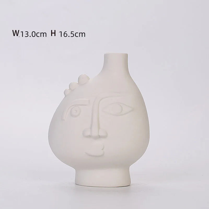 human ceramic vase minimalist dry flower decor nordic modern home ornament plain fired living room office stylish decoration