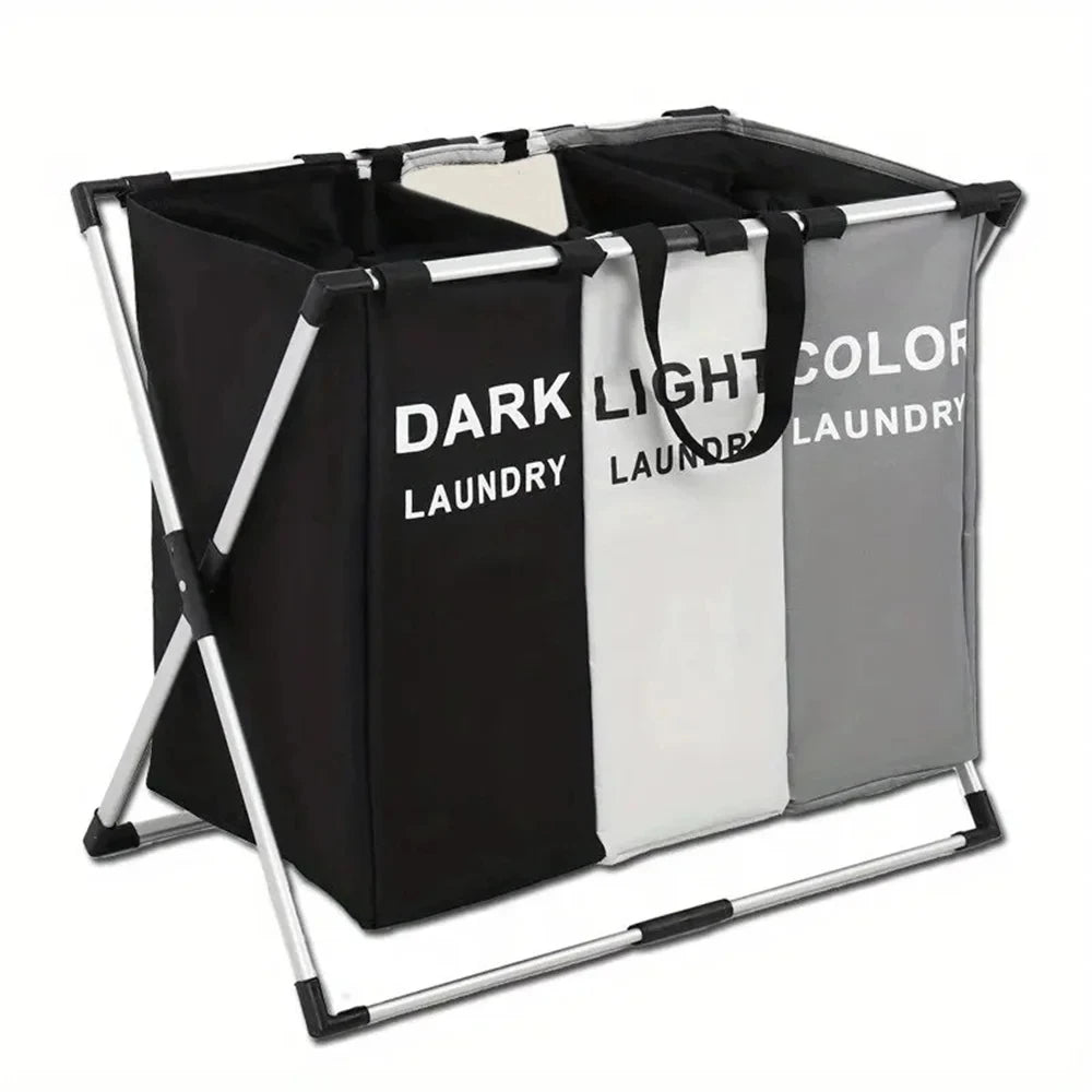 1-3Grids Laundry Basket Foldable