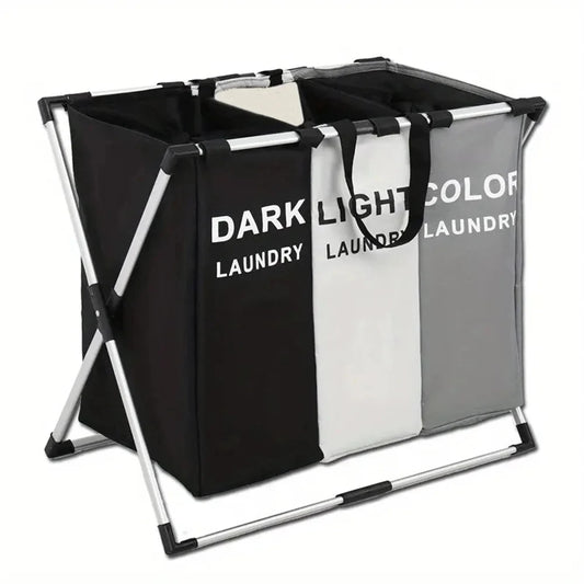 1-3Grids Laundry Basket Foldable