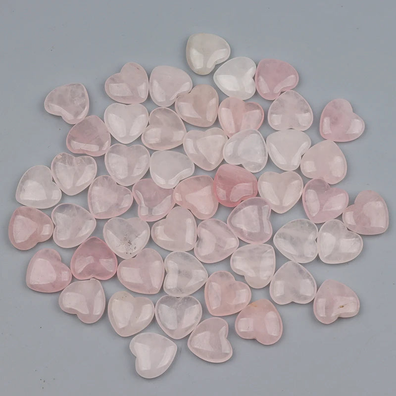 15/30/50PCS 20MM Heart Shape Stone Crystal Rose Quartz Love Healing Stones Irregular Mineral Gravel Specimen Home Garden Decor