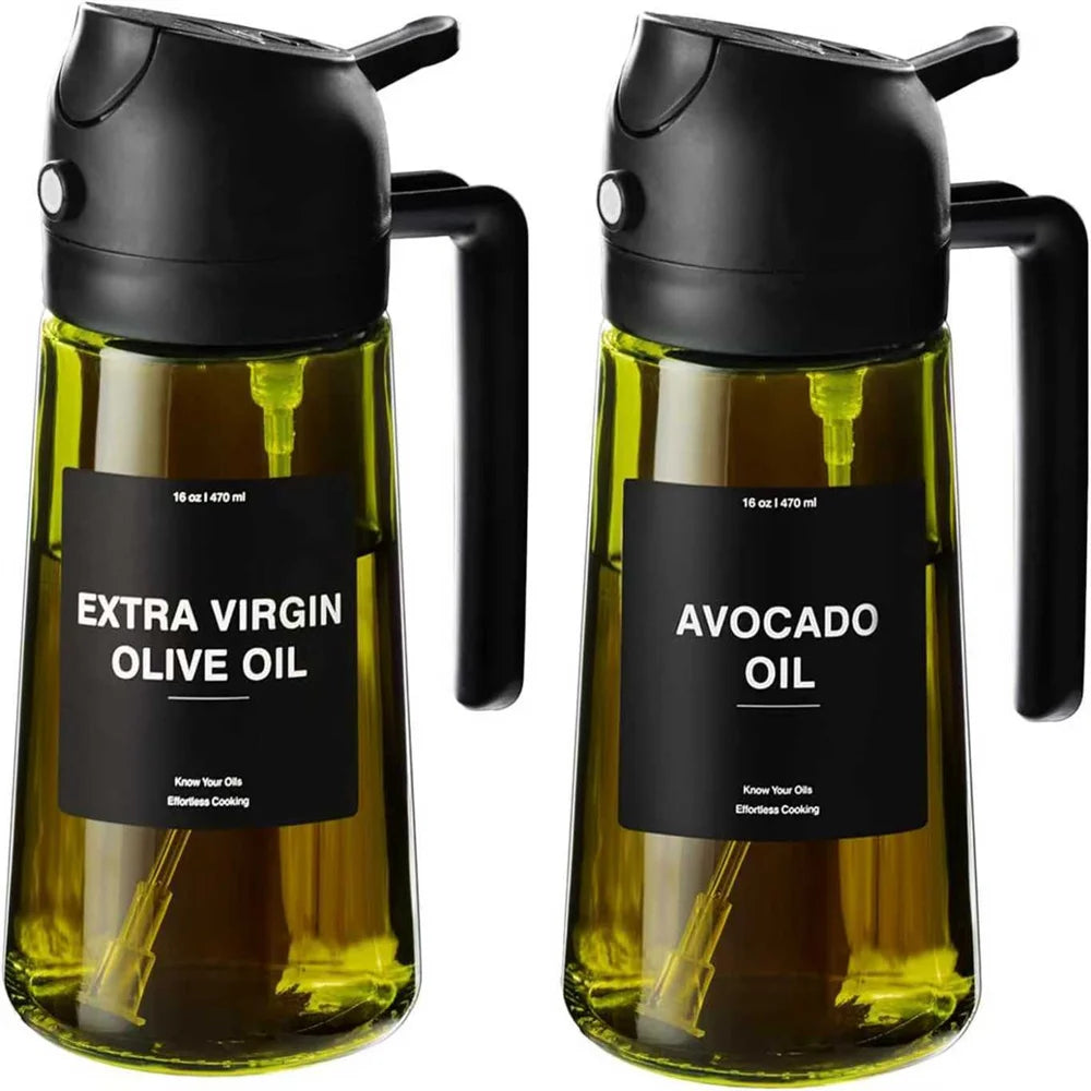 470 ML Oil Sprayer for Cooking, 2-in-1