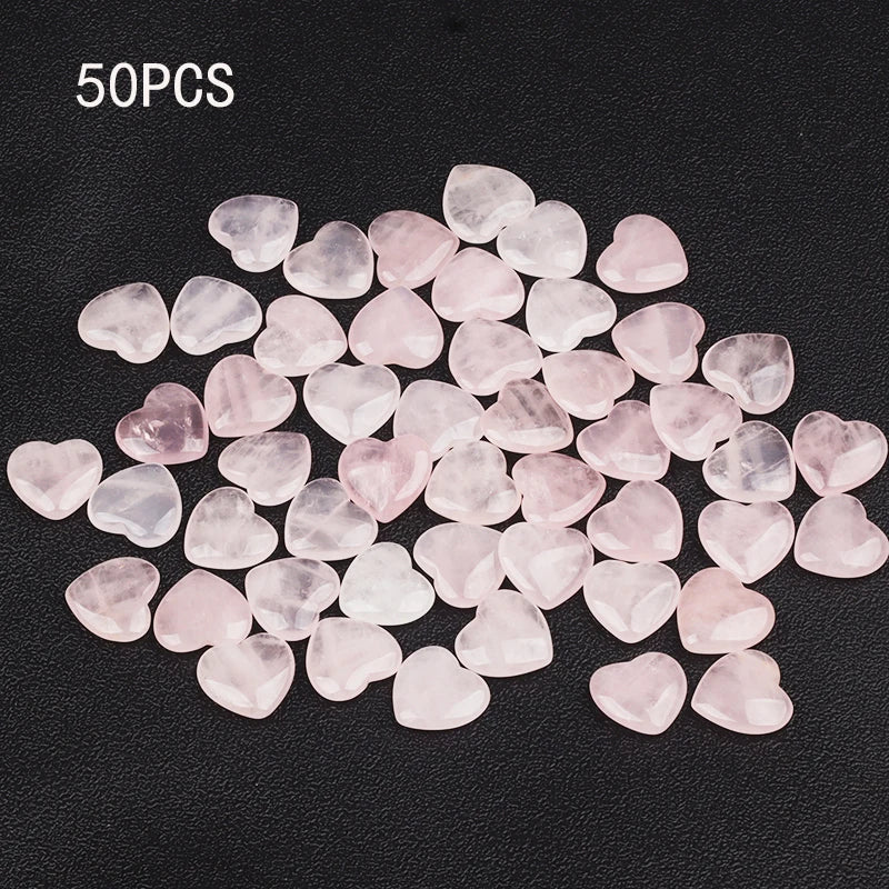 15/30/50PCS 20MM Heart Shape Stone Crystal Rose Quartz Love Healing Stones Irregular Mineral Gravel Specimen Home Garden Decor