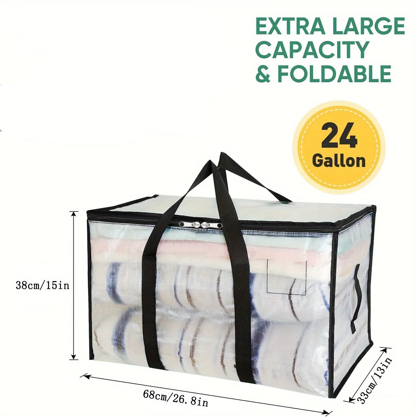 Large Capacity Storage Bag, Transparent and Visible, Clothes, Blankets, Handbags, Used for Moving Supplies, Various Items