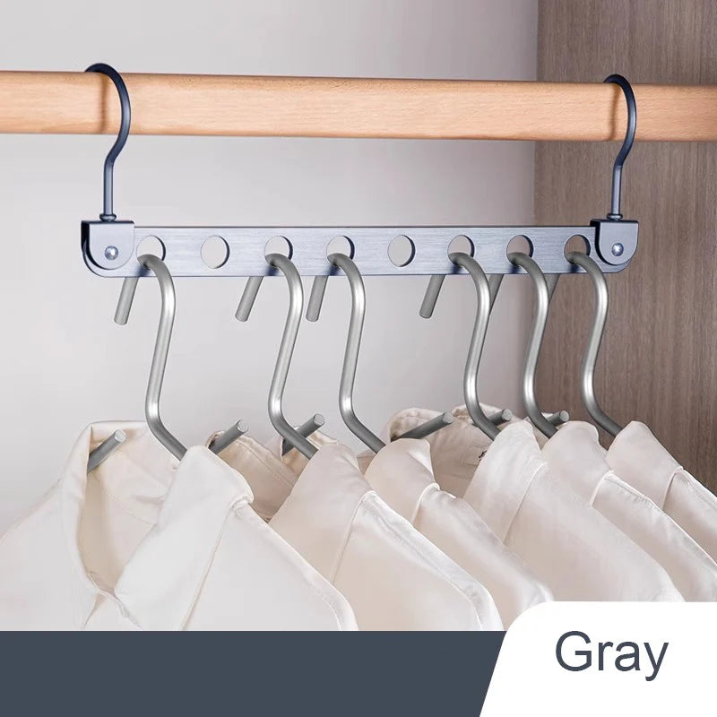 6/7/8 Holes Storage Rack for Clothes Hanger Organizer Foldable Rotatable Metal Hangers Storage Rack Wardrobe Space Saver Hook