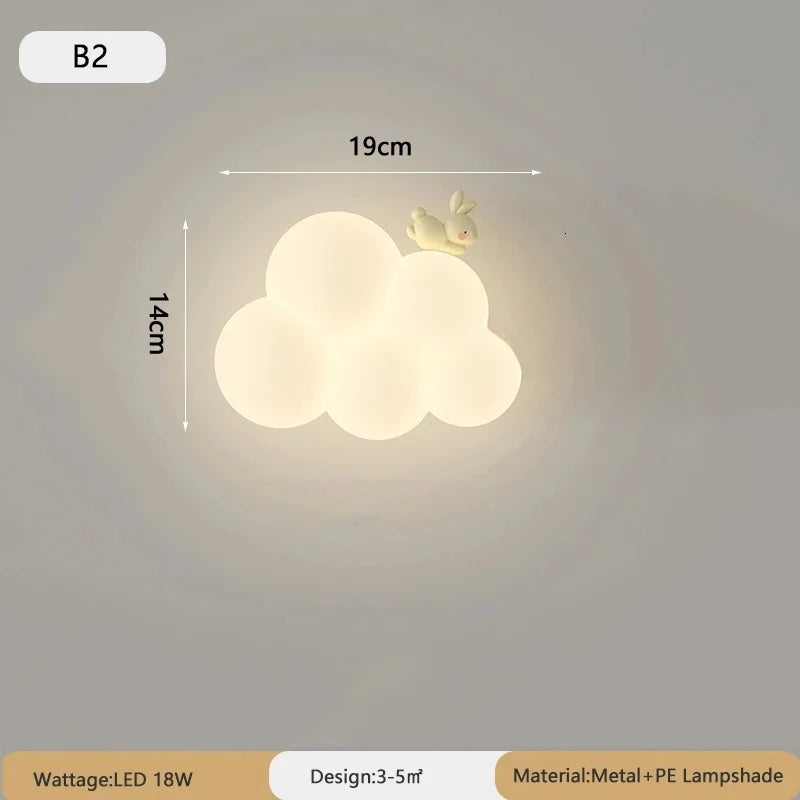 JIANKEXING New Cloud Wall Lamps Cream Style Cartoon Bedroom Bedhead Eye Protection Study Children's Room Warm Lighting Fixtures