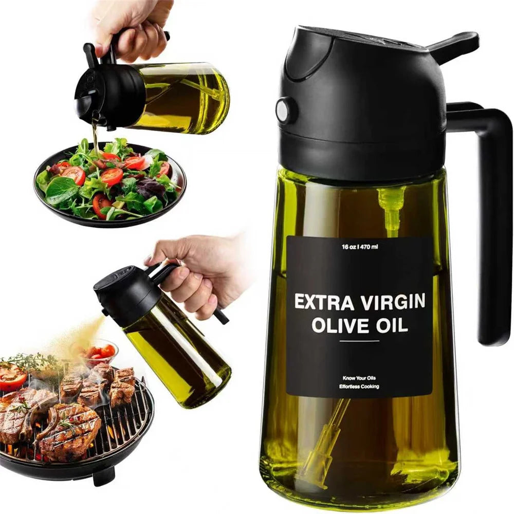 470 ML Oil Sprayer for Cooking, 2-in-1