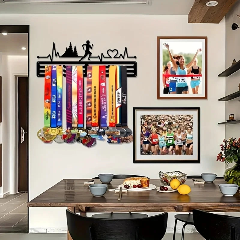1pc Bohemian Style Metal Medal Hanging Rack, Marathon Runner Display for Medals & Hats, Home Decor for Living Room, Kitchen, Of