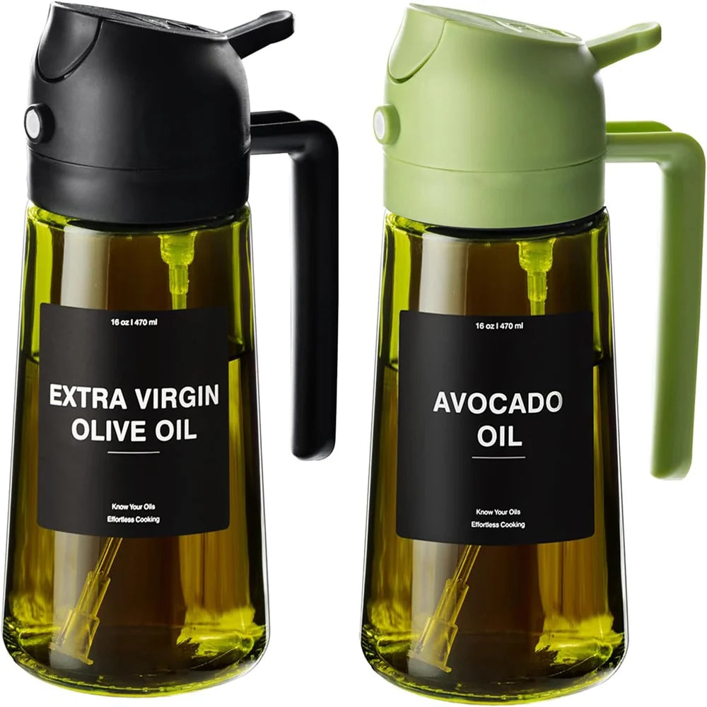 470 ML Oil Sprayer for Cooking, 2-in-1