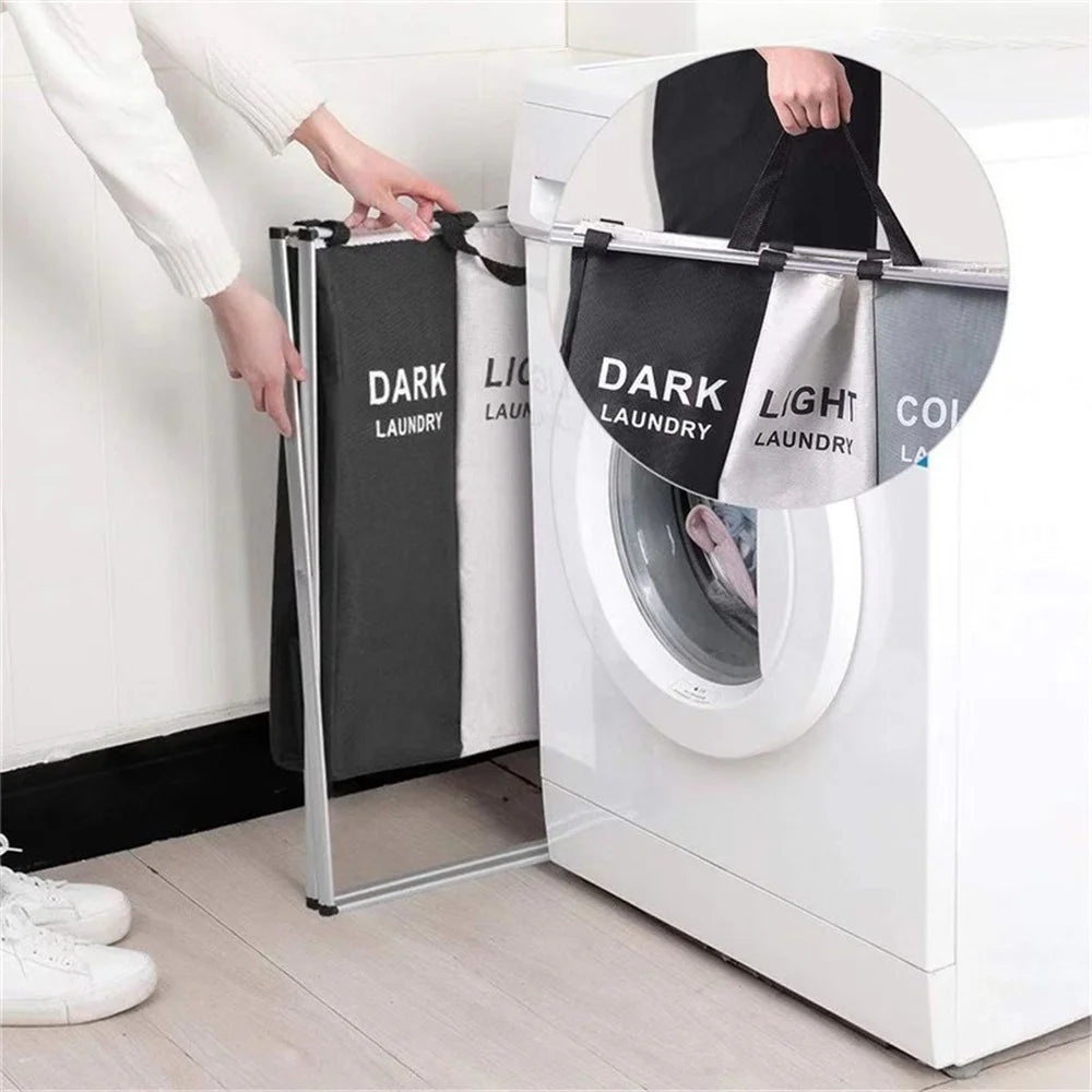 1-3Grids Laundry Basket Foldable