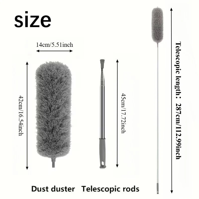 One Piece of a Flexible Handle Microfiber Dust Cleaning Brush, a Retractable Spider Web Sweeper, And a Feather Duster Designed F