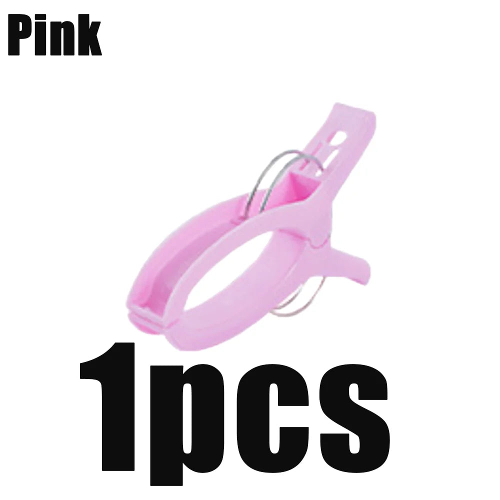 1-4Pcs Large Beach Towel Clips Plastic Reusable Non-Slip Fixed Laundry Sunbed Lounger Clothes Pegs Home Bathroom Organization