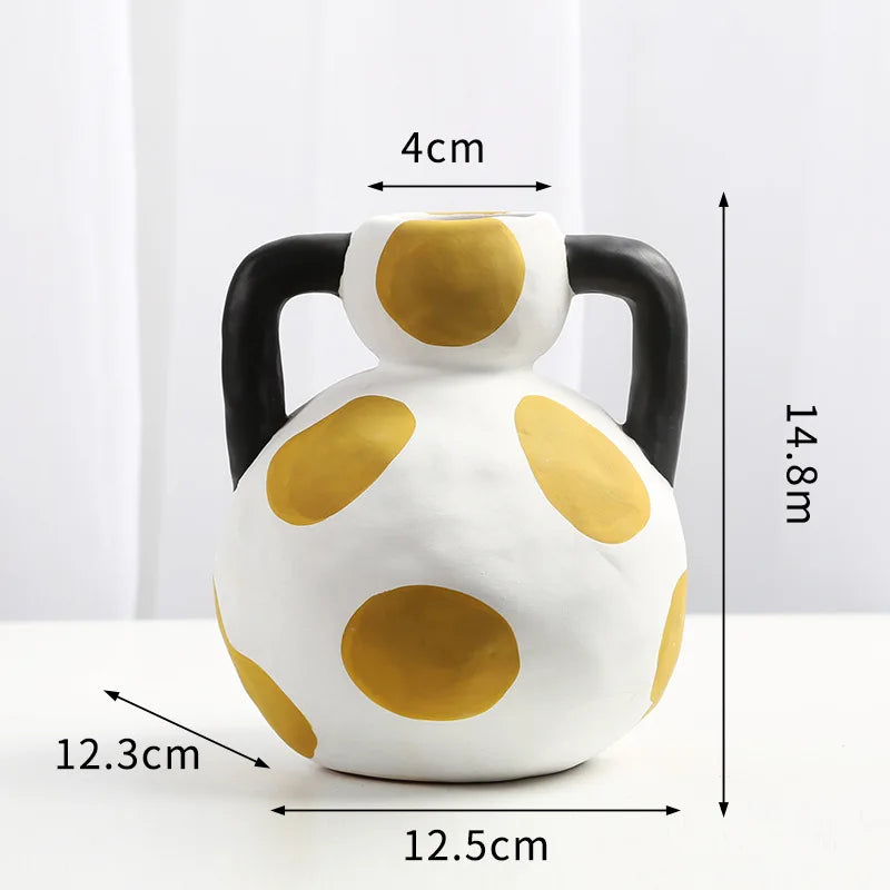Ceramic Vase Ornaments Foyer Decoration Art Flower Arrangement Nordic Home Desktop Craftts Dry