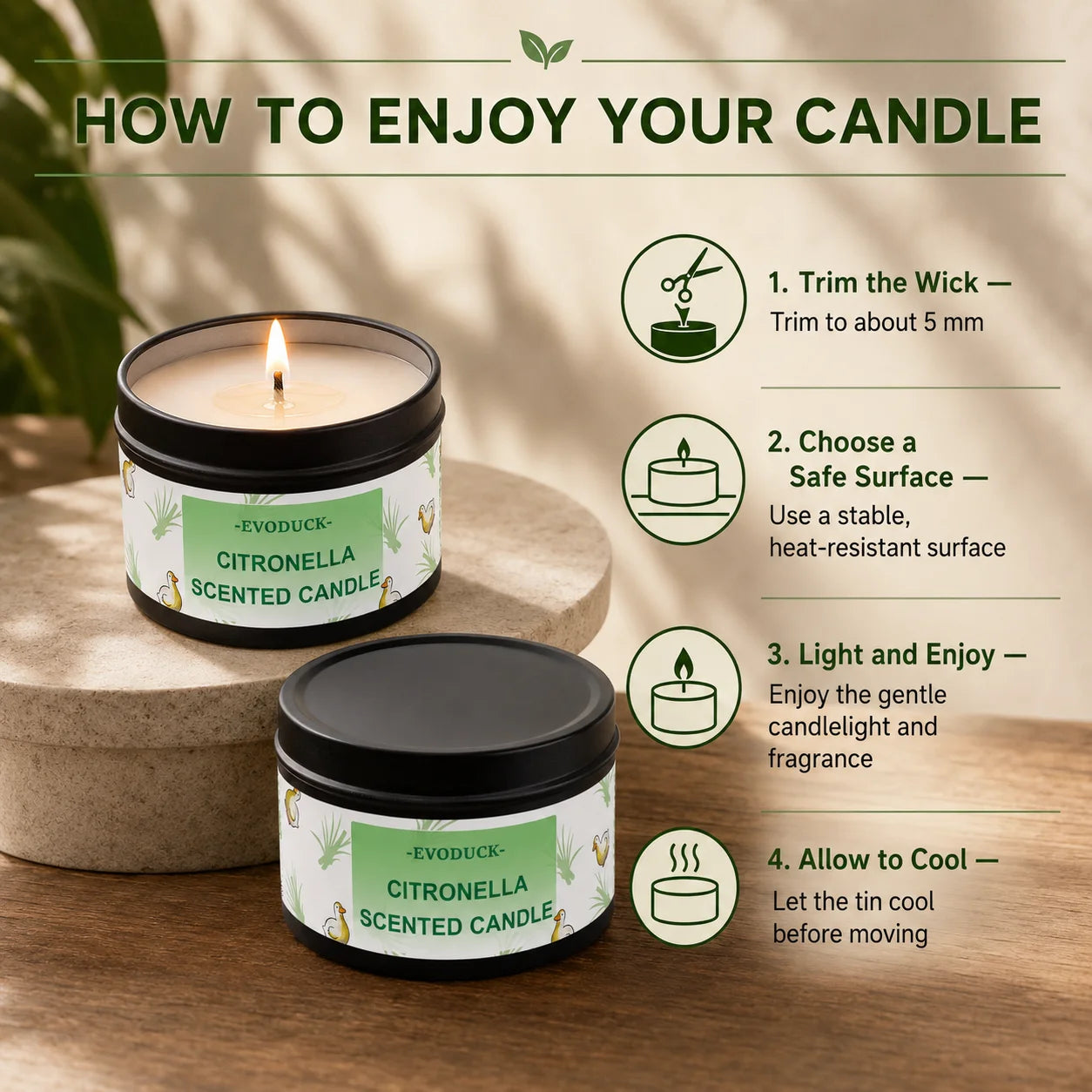 Citronella Candle Outdoor, Fresh Lemongrass Scented Candle for Backyard Patio Garden BBQ Picnic Camping Summer Party Home Decor