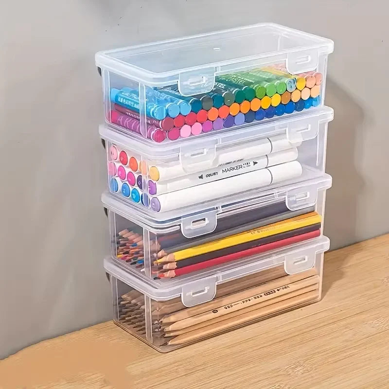 4-pack large-sized transparent PP storage boxes with lids, dustproof, moisture-proof, sturdy, and durable, ideal for organizing