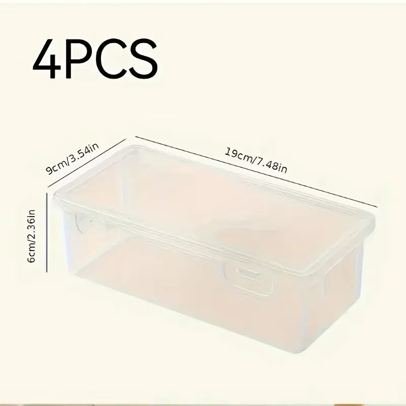 4-pack large-sized transparent PP storage boxes with lids, dustproof, moisture-proof, sturdy, and durable, ideal for organizing