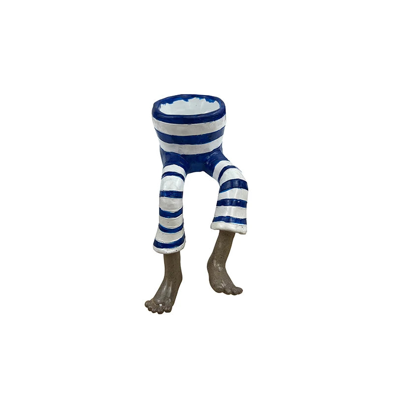 1 Pcs Funny Dangling Legs Ceramic Planter Pot home and shelf Decor