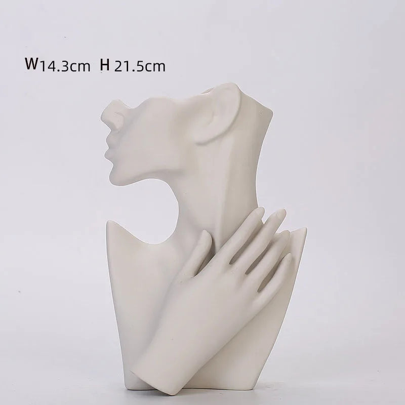 human ceramic vase minimalist dry flower decor nordic modern home ornament plain fired living room office stylish decoration