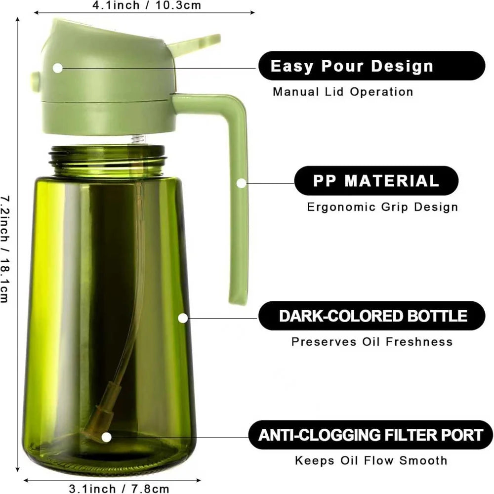 470 ML Oil Sprayer for Cooking, 2-in-1